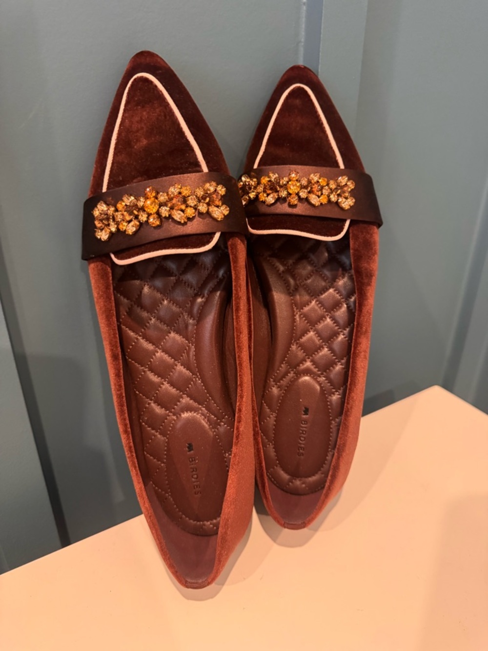 Birdies The Sparrow Brandy Velvet Size 10